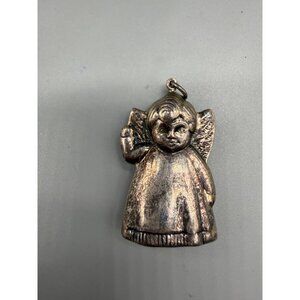 Cazenovia Sterling Silver Angel Pendant Charm Waving Cherub 1.75 Inch